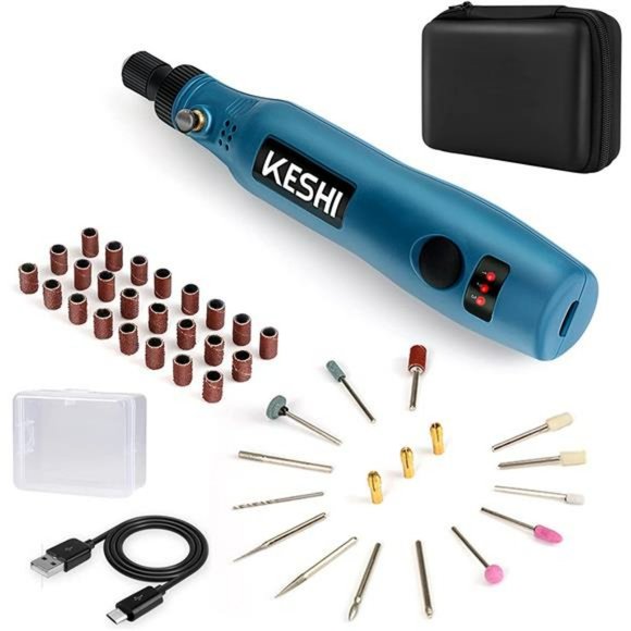Cordless Rotary Tool, 3.7V USB Rechargeable Rotary Tool Kit w/ 42pcs Accessories - Picture 1 of 6